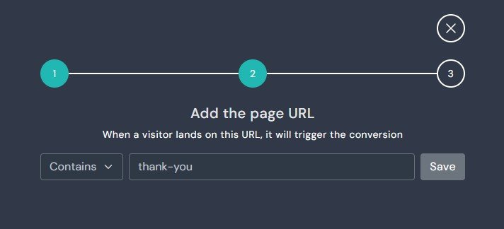Tracking conversions with Page Visited