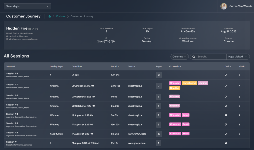 Customer Journey Software Screenshot